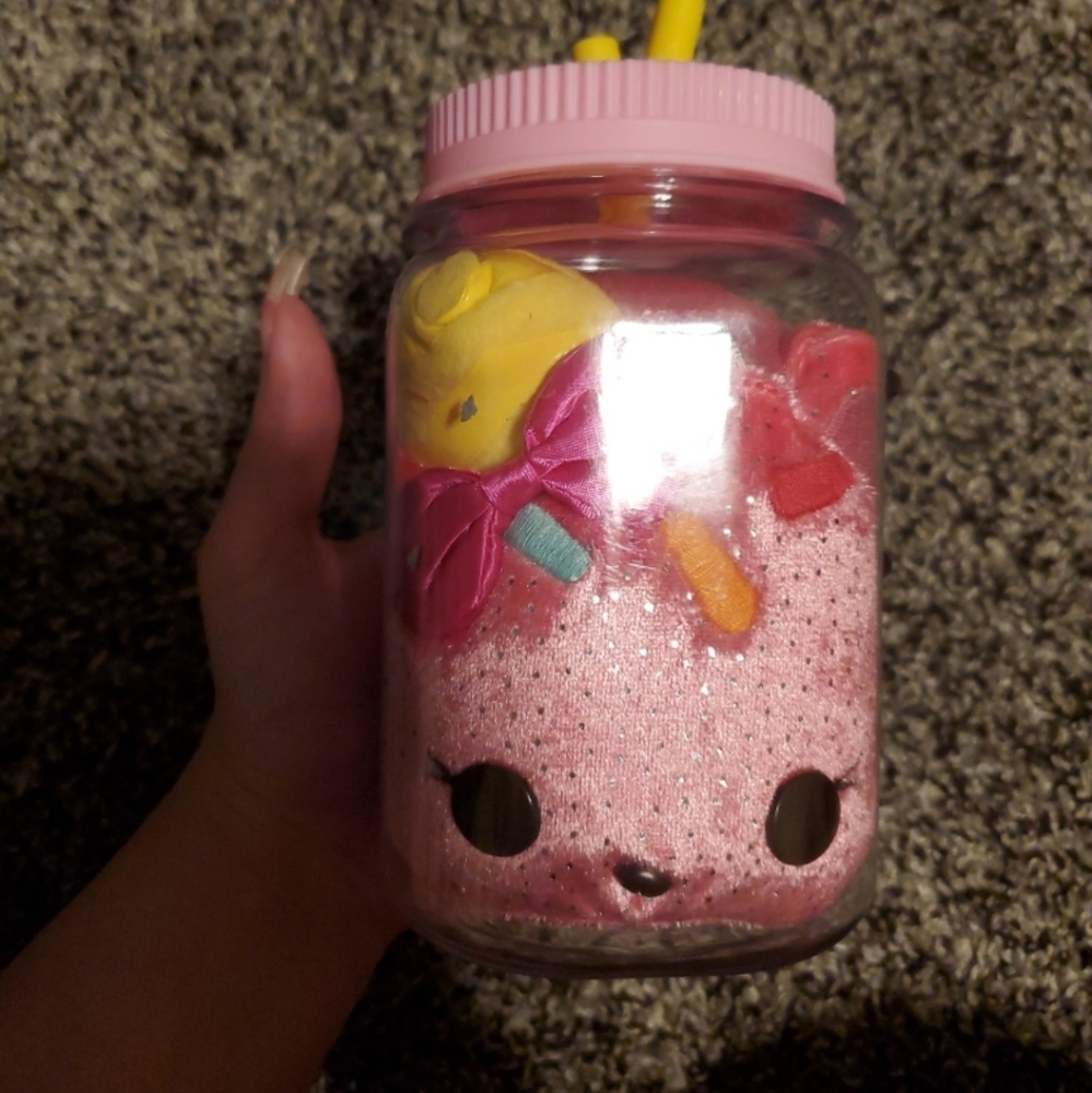 Pink Glitter Kids Sttufie Jar